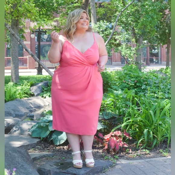 Lane Bryant Dresses & Skirts - Lane Bryant Pleated Dress, Pink, Size 22